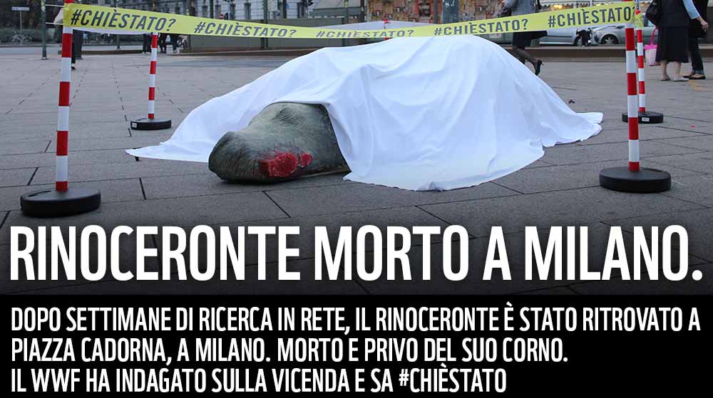 Guerrilla marketing WWF in piazza a Milano